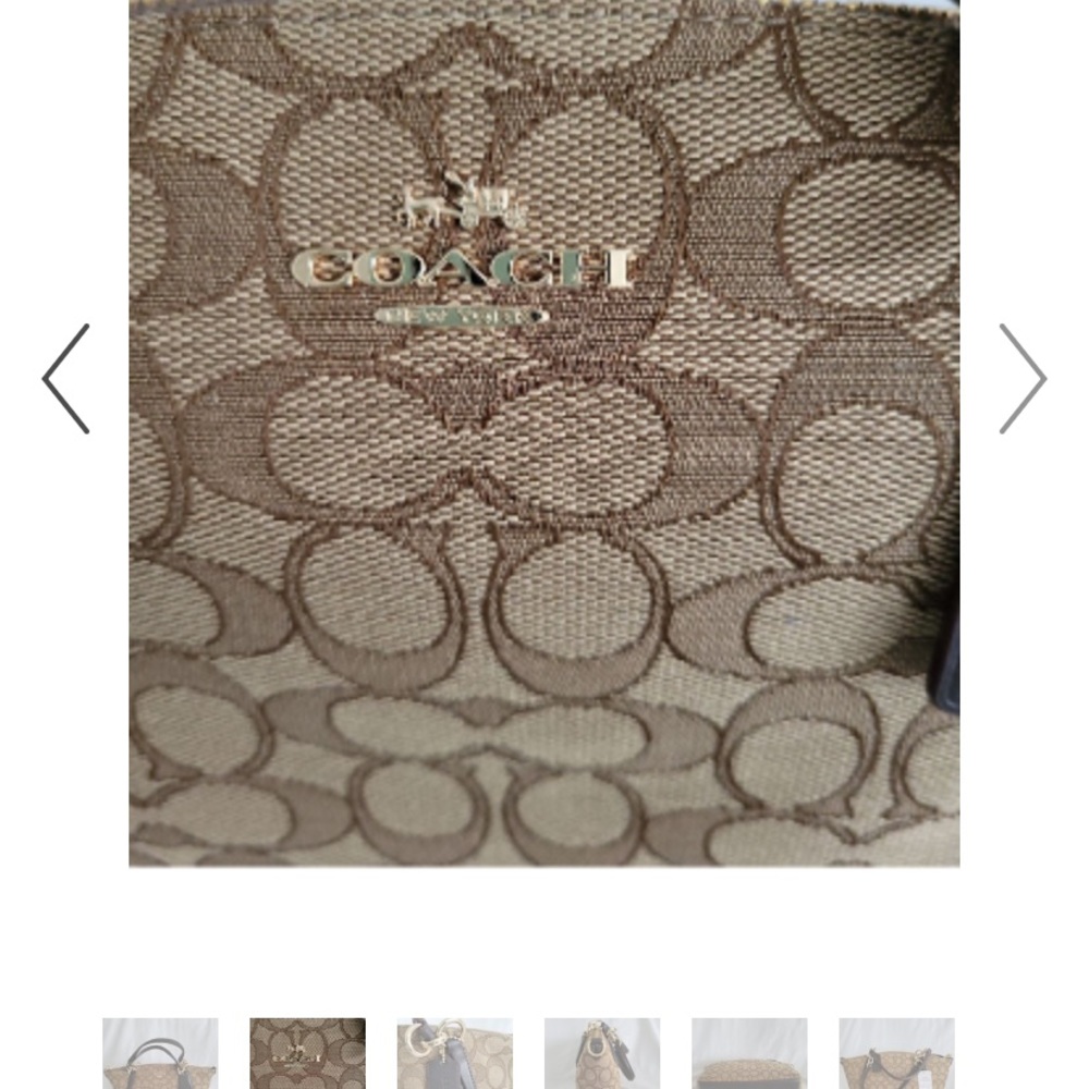 NWT Coach Outline Signature Small Kelsey Handbag Khaki Brown - Picture 8 of 15